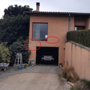 Les désordres sont principalement localisés sur le pignon Est et la façade Nord.
